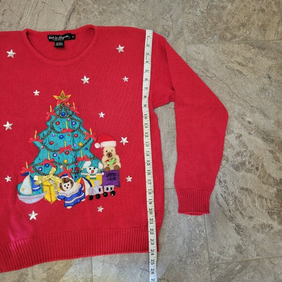 Vintage Work In Progress Gladys Bagley Womens Holiday Sweater Size s Christmas - Picture 6 of 6